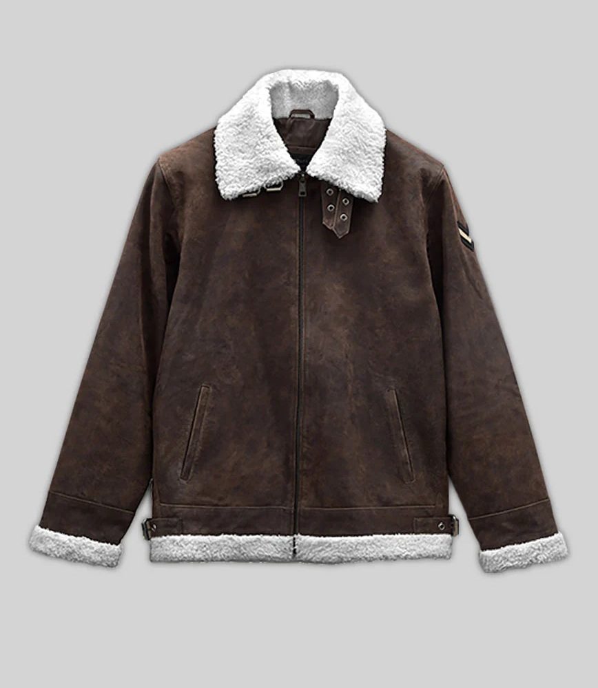 Vintage Brown Aviator Leather Jacket