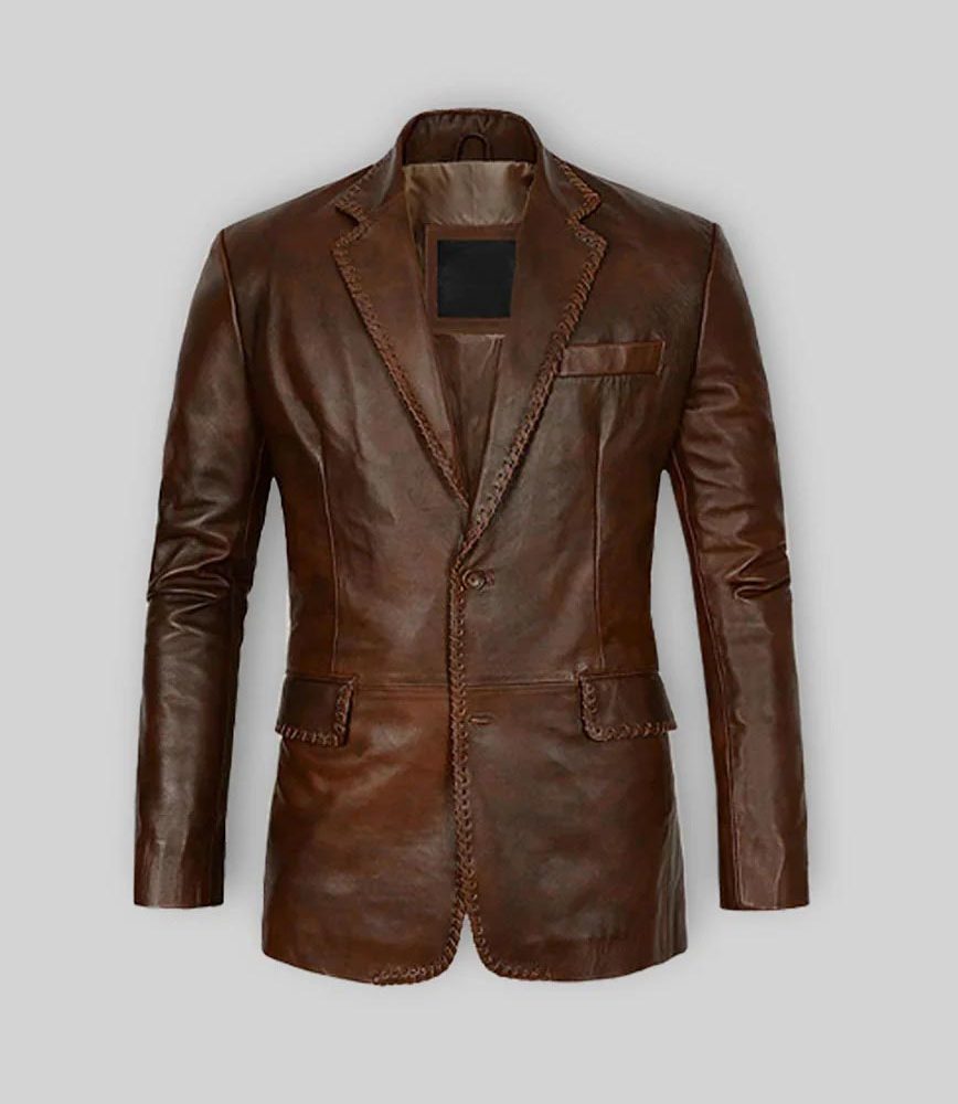 Spanish Brown Medieval Leather Blazer