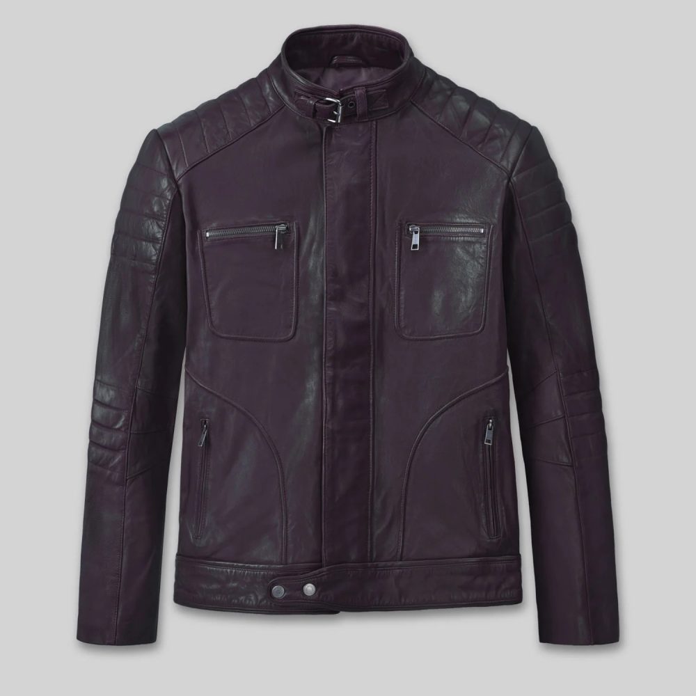 Firefly Moto Purple Biker Leather Jacket