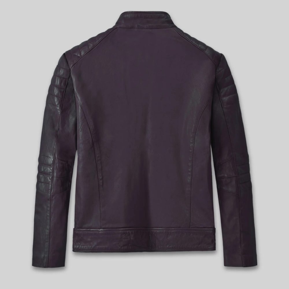 Firefly Moto Purple Biker Leather Jacket