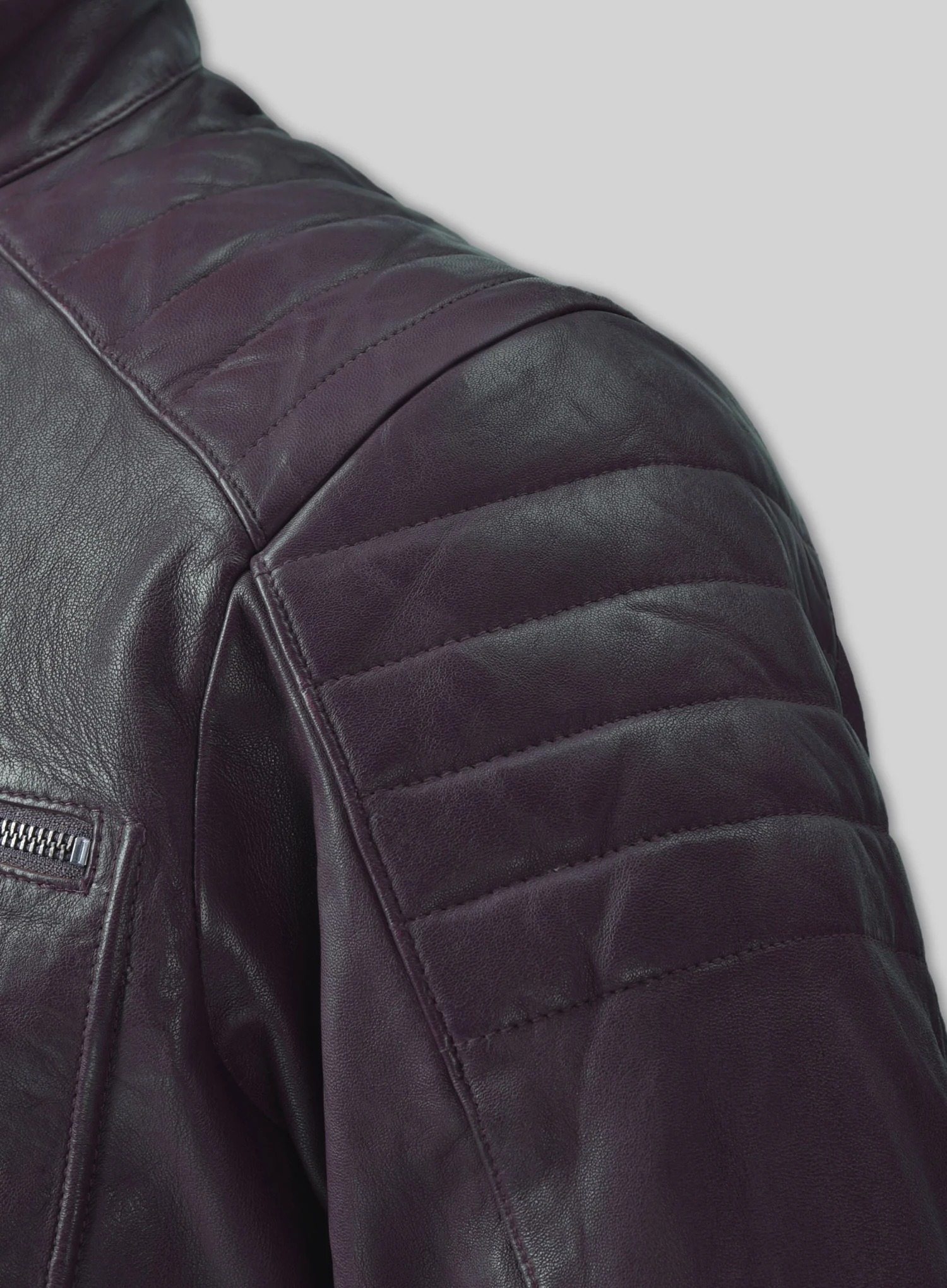 Firefly Moto Purple Biker Leather Jacket - Image 3