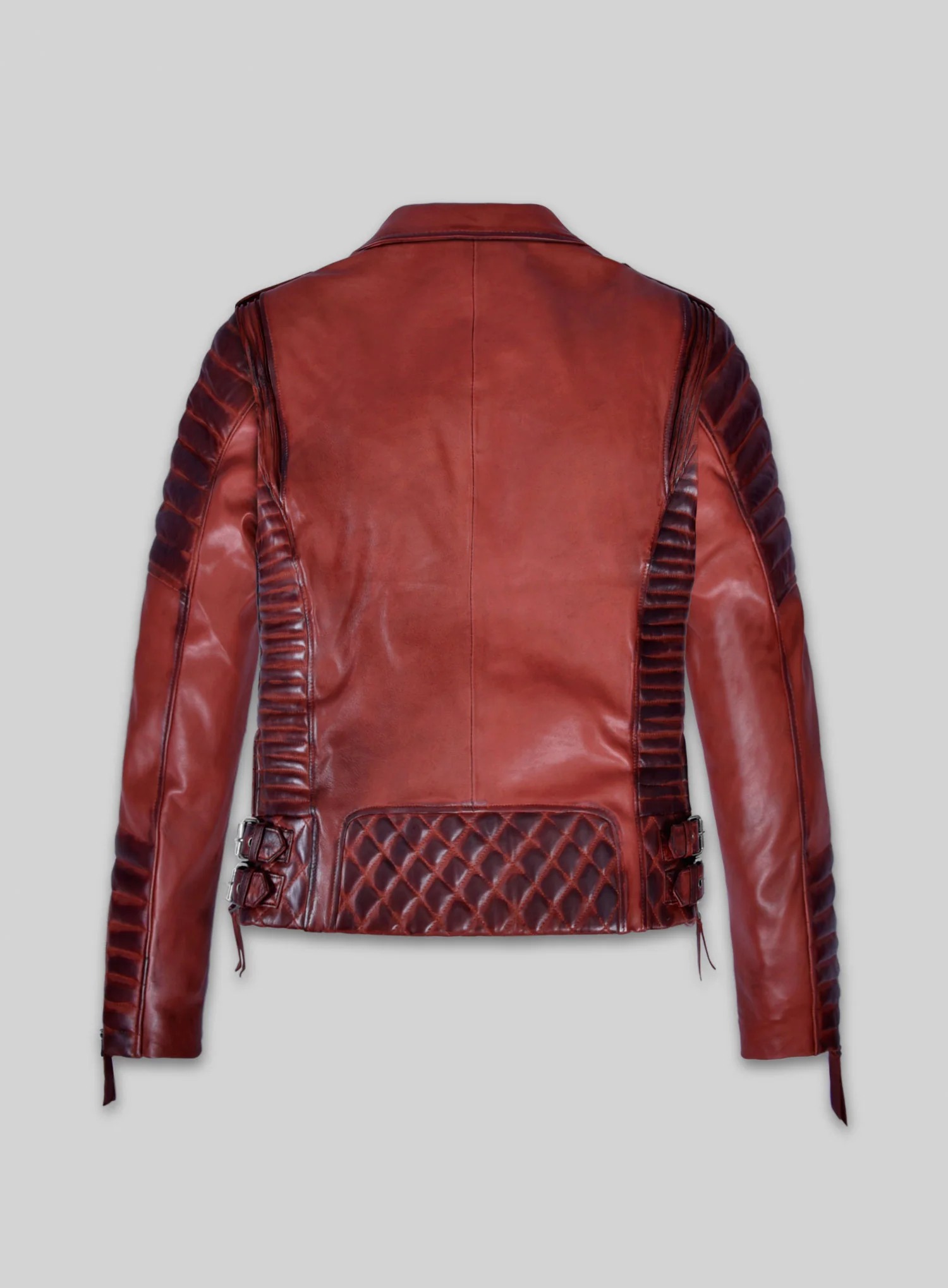 Charlotte Burnt Red Leather Jacket - Image 2