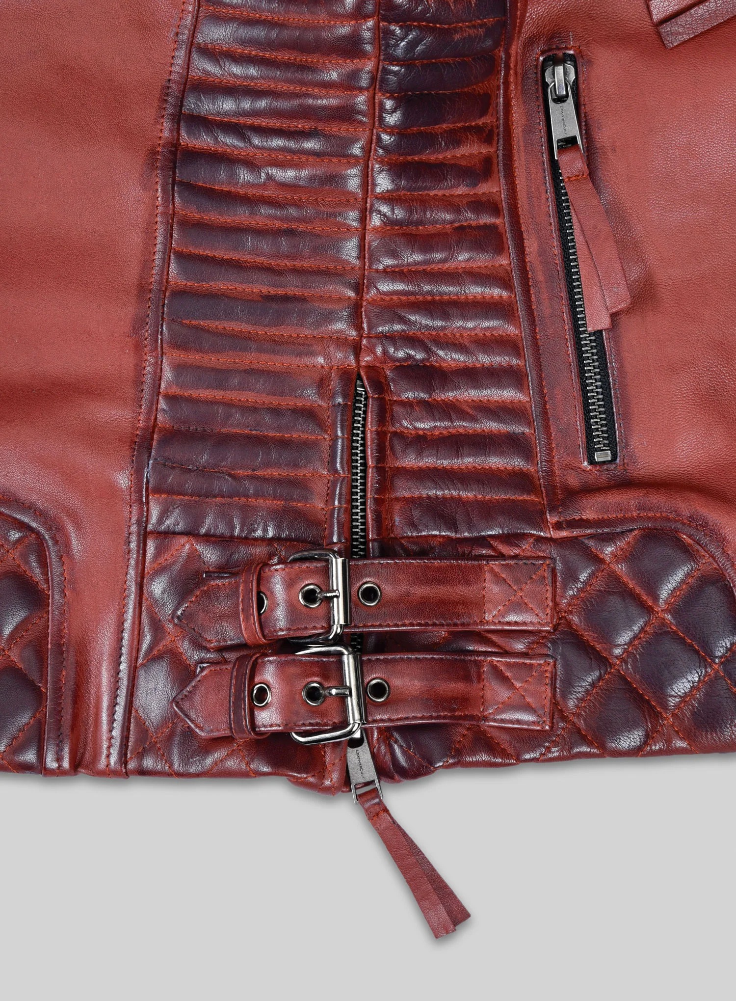 Charlotte Burnt Red Leather Jacket - Image 3