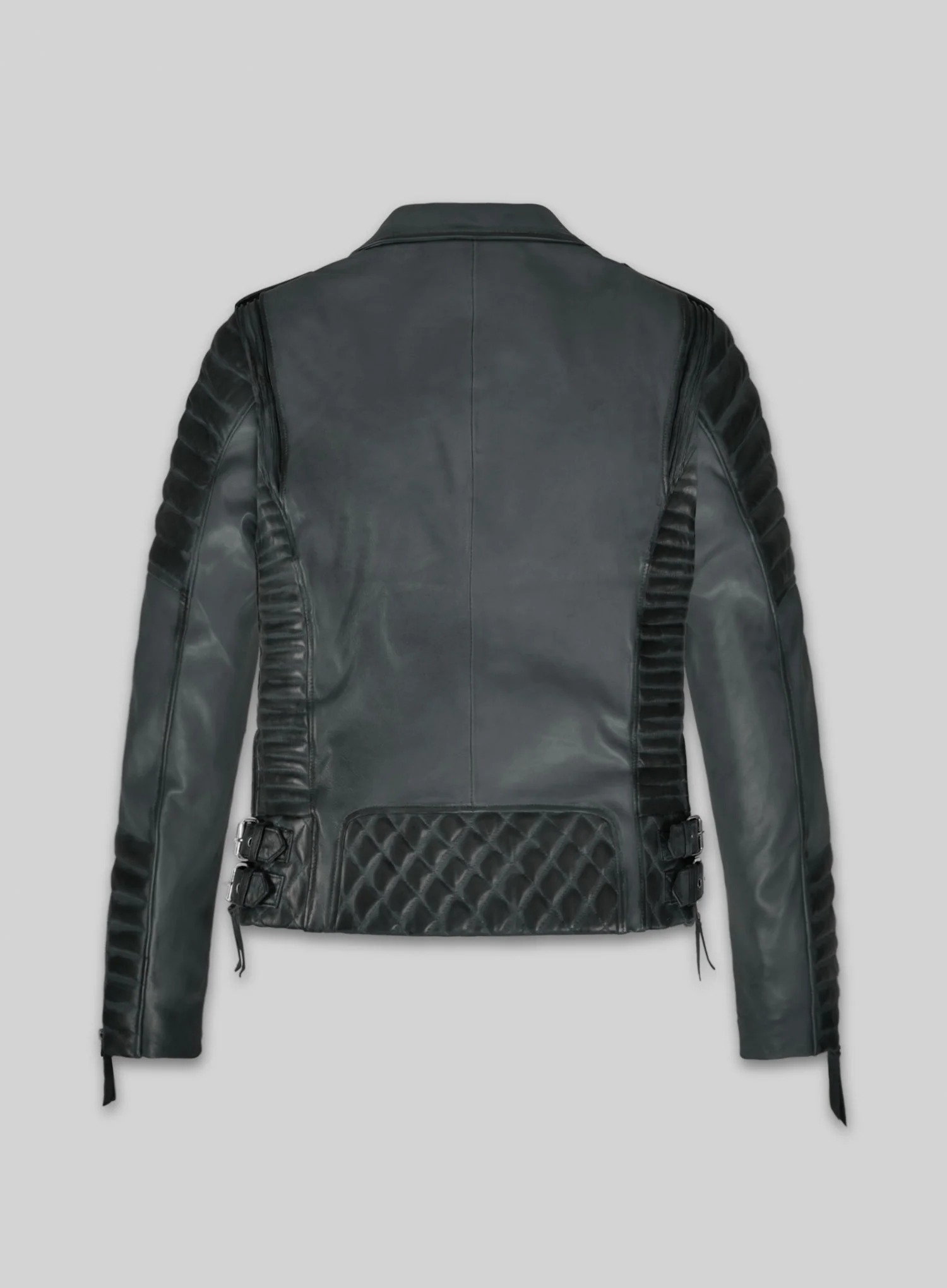 Charlotte Burnt Charcoal Leather Jacket - Image 2