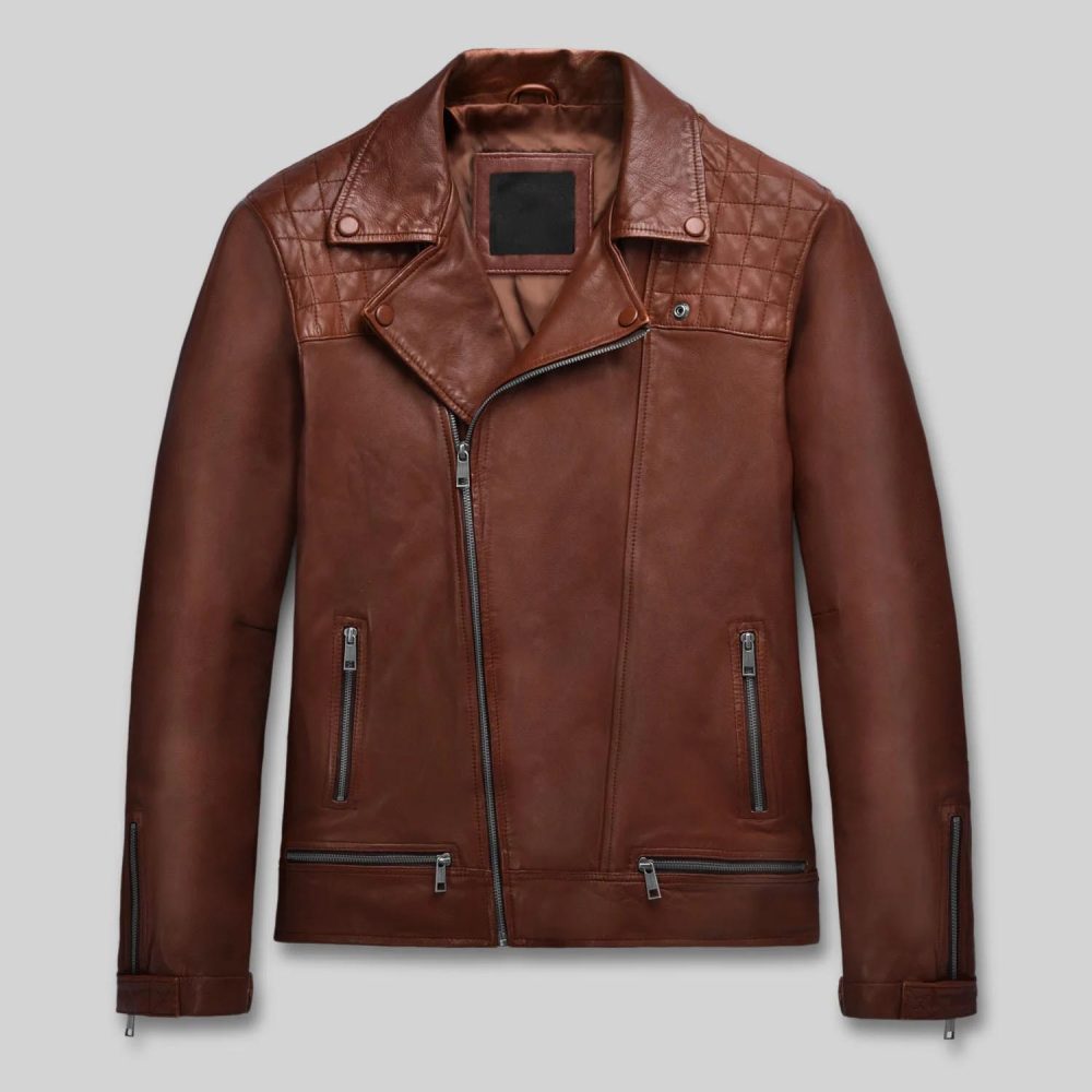 Ironwood Tan Biker Leather Jacket
