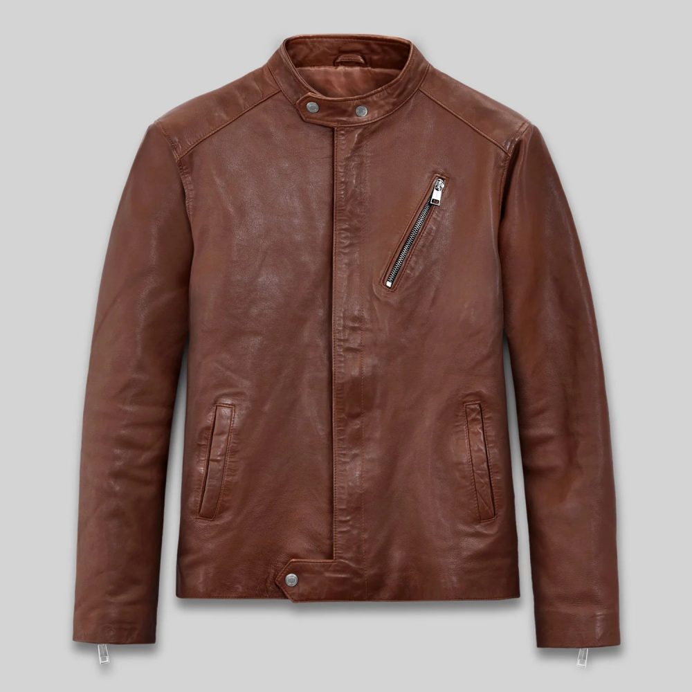 Motorad Tan Biker Leather Jacket