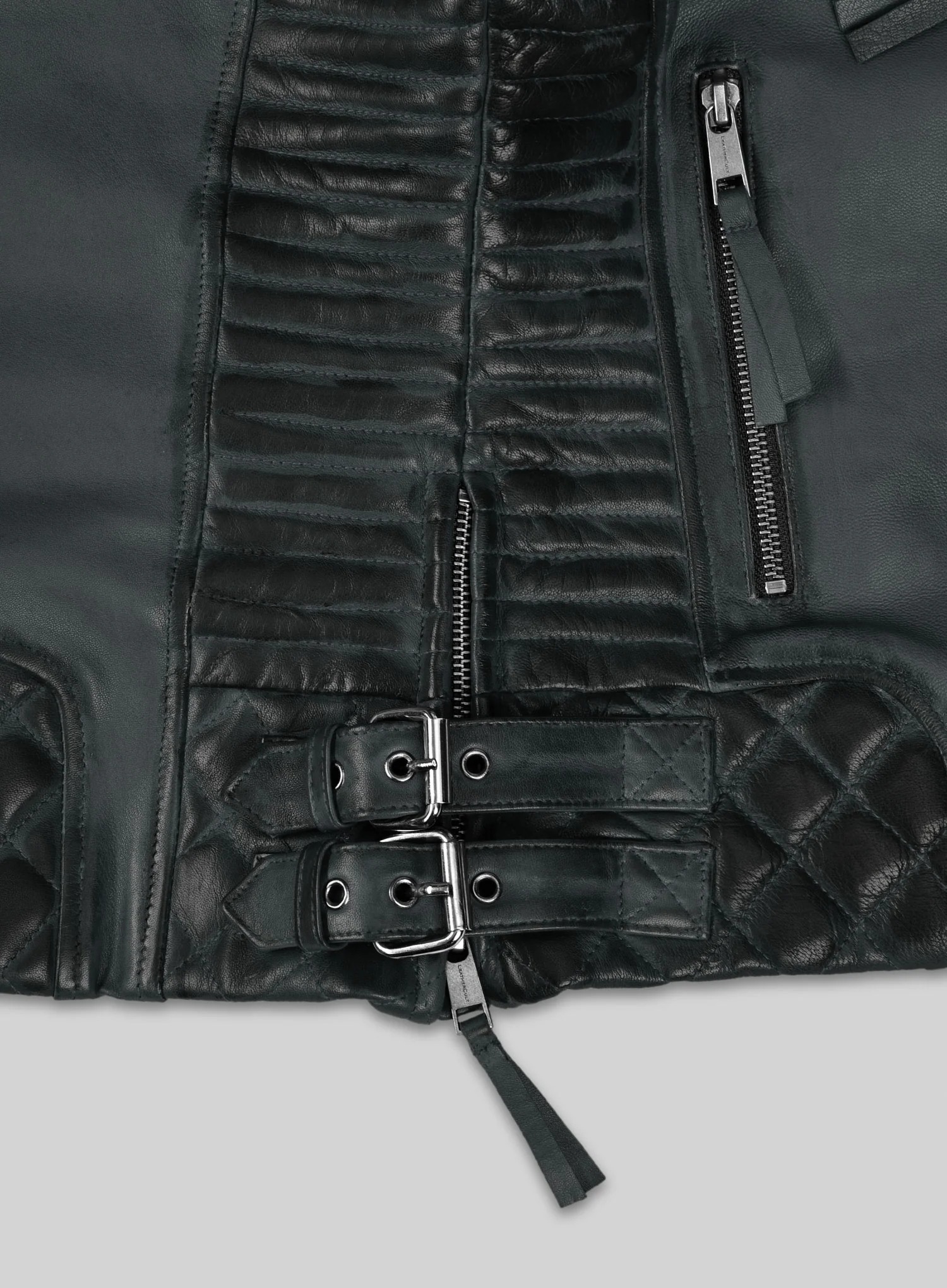 Charlotte Burnt Charcoal Leather Jacket - Image 3