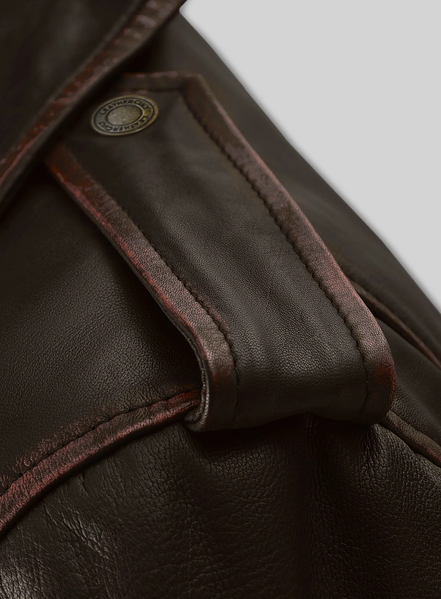 Enforcer Dark Brown Biker Leather Jacket - Image 4