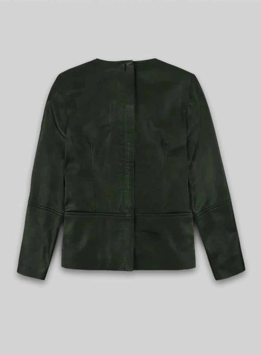 Soft Deep Olive Leather Top Style - Image 2