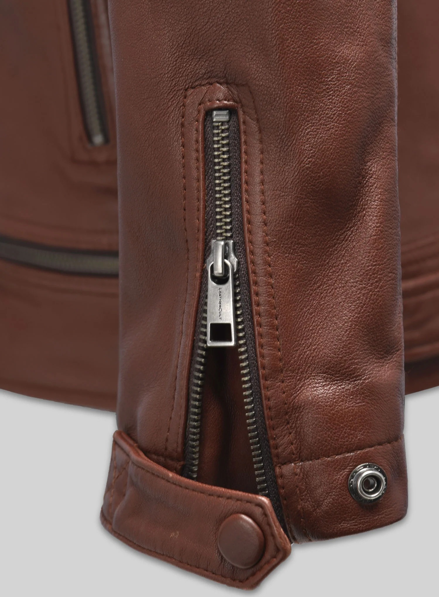 Ironwood Tan Biker Leather Jacket - Image 6