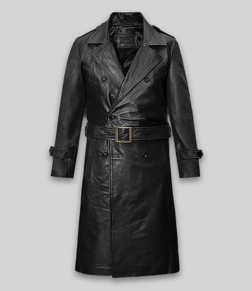 Samuel L. Jackson Shaft Leather Long Coat