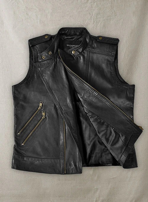 Leather Biker Vest - Image 3