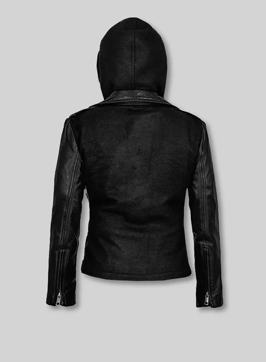 Hooded Flight Leather Jacket - Image 2