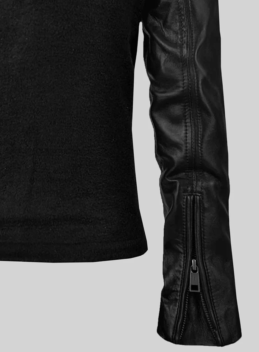 Hooded Flight Leather Jacket - Image 4