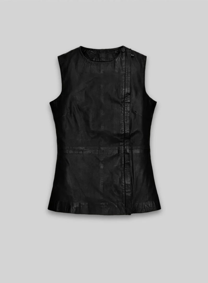 Soft Rich Black Washed and Wax Leather Top