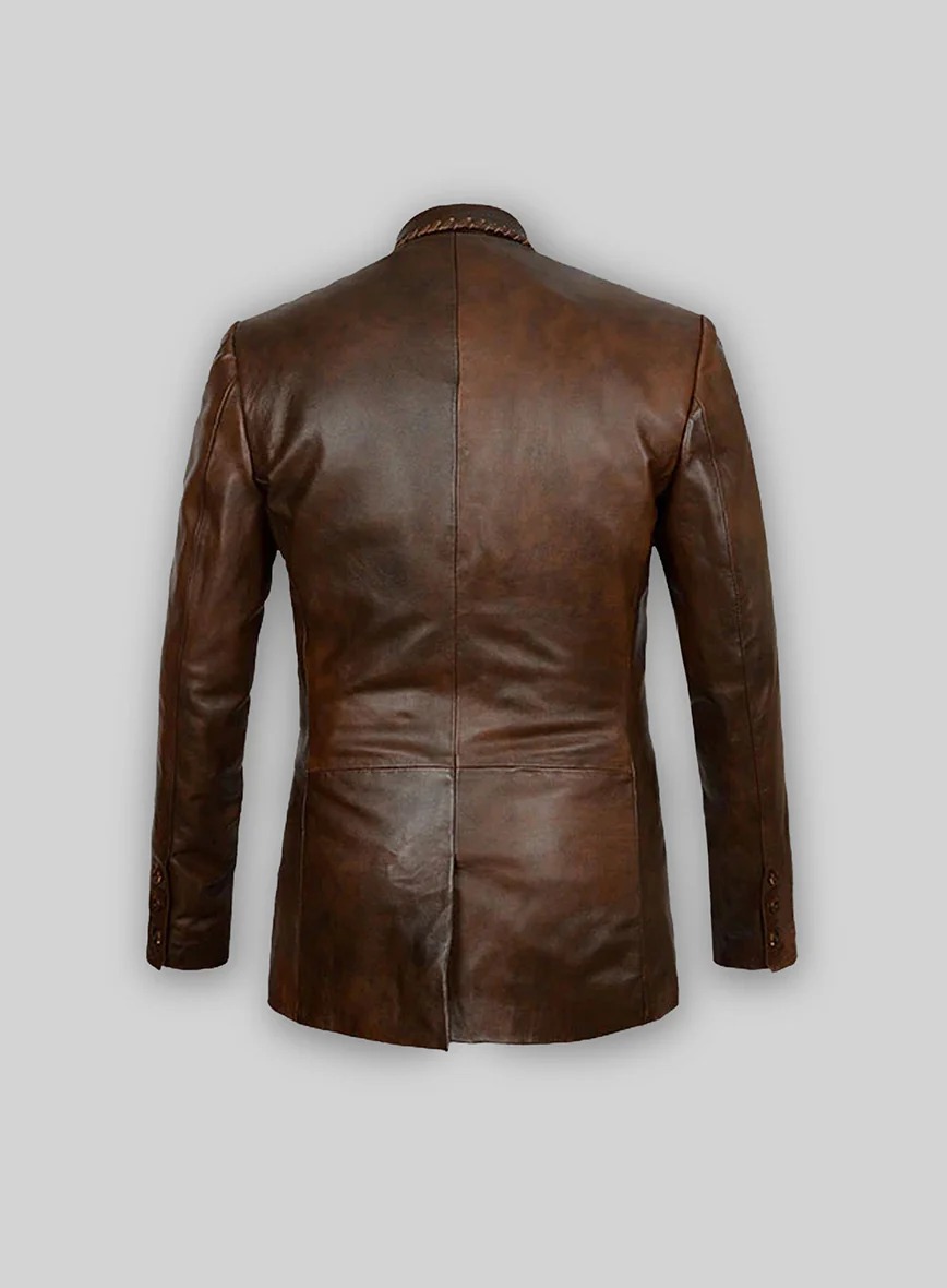 Spanish Brown Medieval Leather Blazer - Image 2