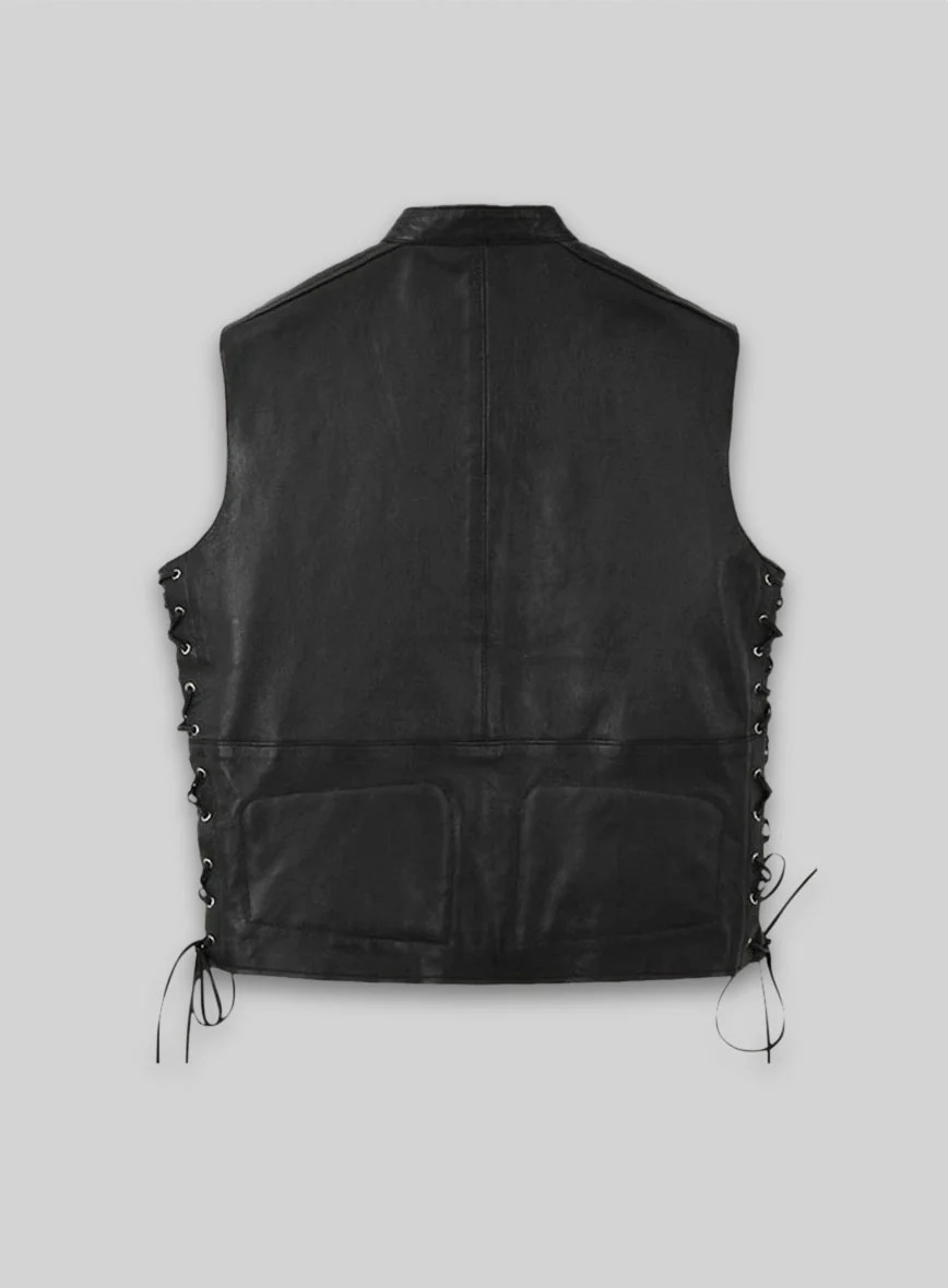 Leather Biker Vest - Image 2