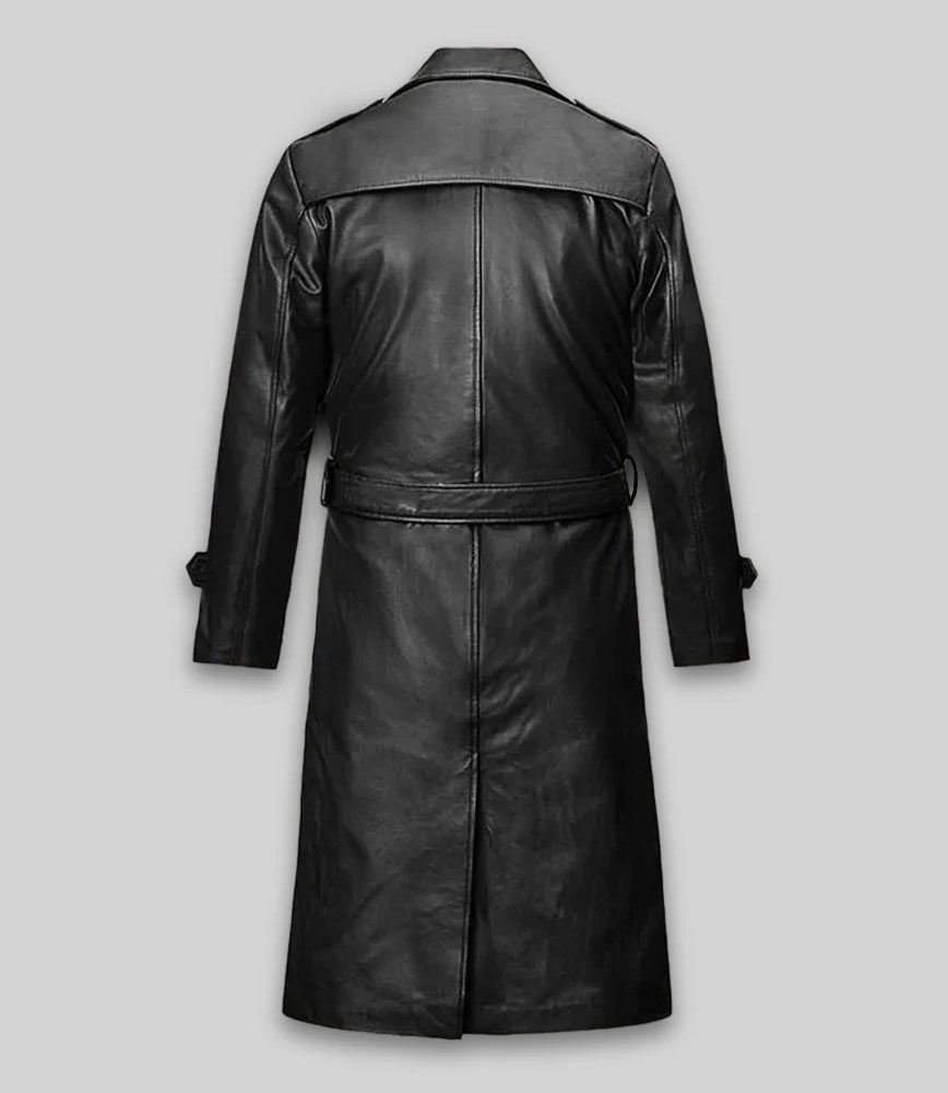 Samuel L. Jackson Shaft Leather Long Coat