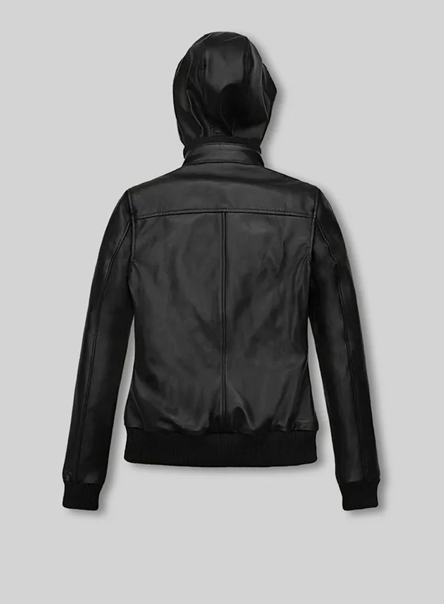 Symphony Detachable Hood Leather Jacket - Image 2