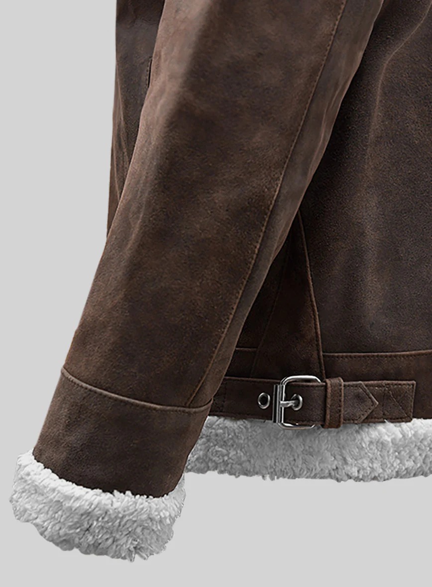Vintage Brown Aviator Leather Jacket - Image 3