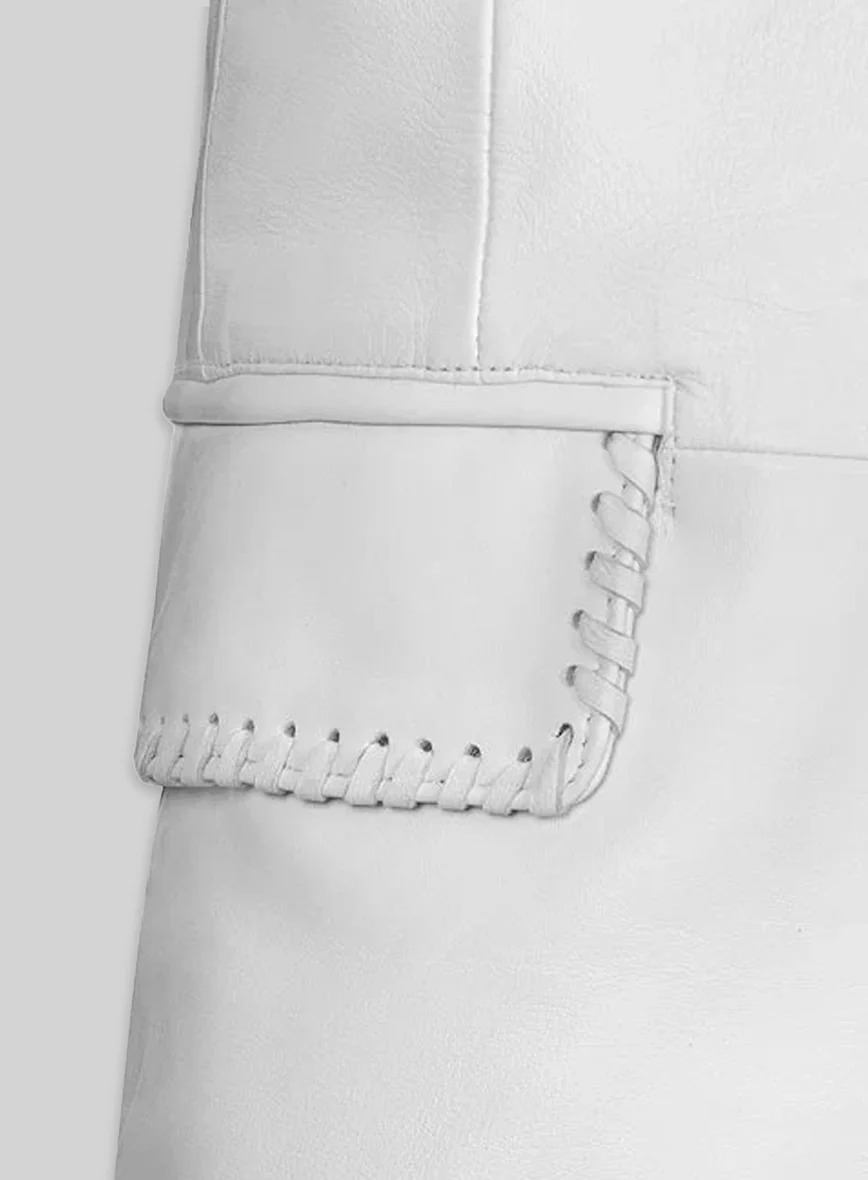 White Medieval Leather Blazer - Image 5