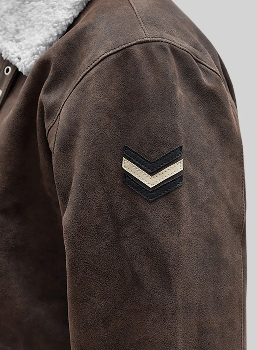 Vintage Brown Aviator Leather Jacket - Image 4