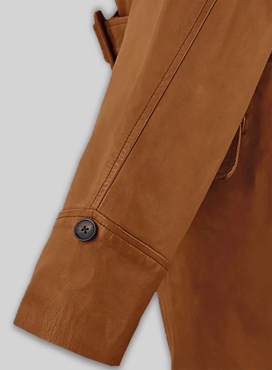 Brad Pitt Legends of the Fall Leather Trench Coat - Image 5