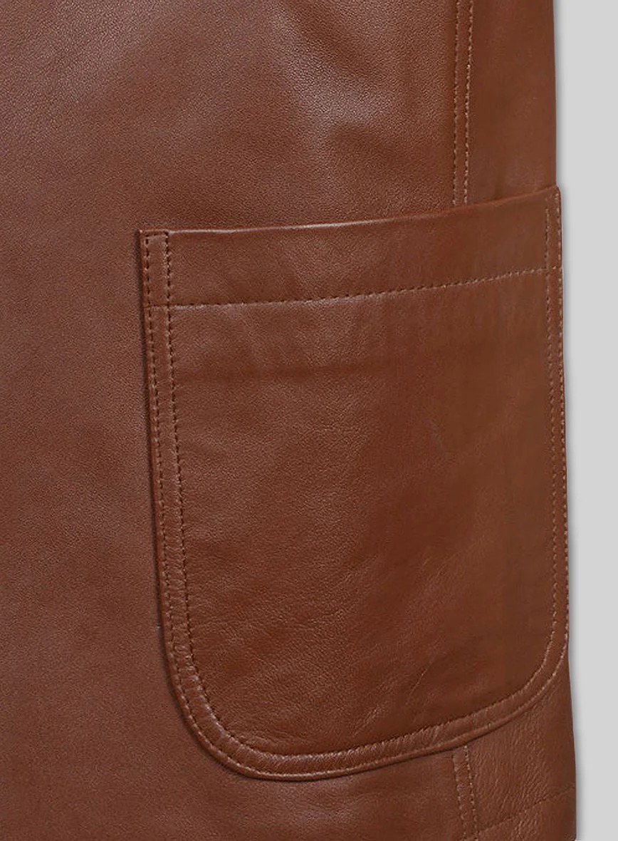 Tan Brown Daniel Craig Leather Blazer - Image 4