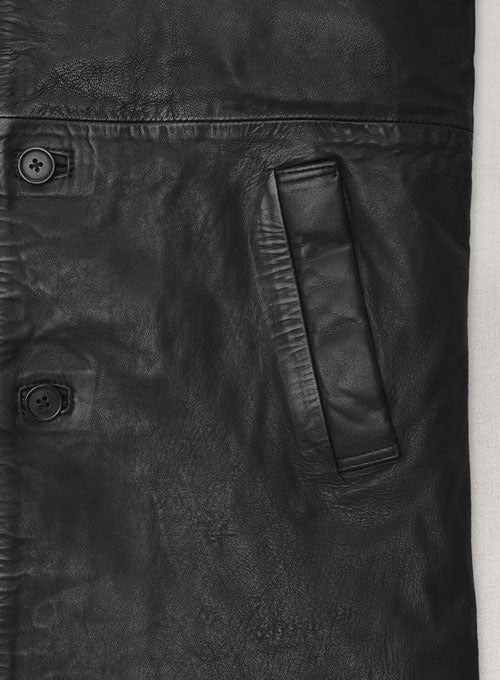 Karl Urban The Boys Leather Long Coat - Image 3