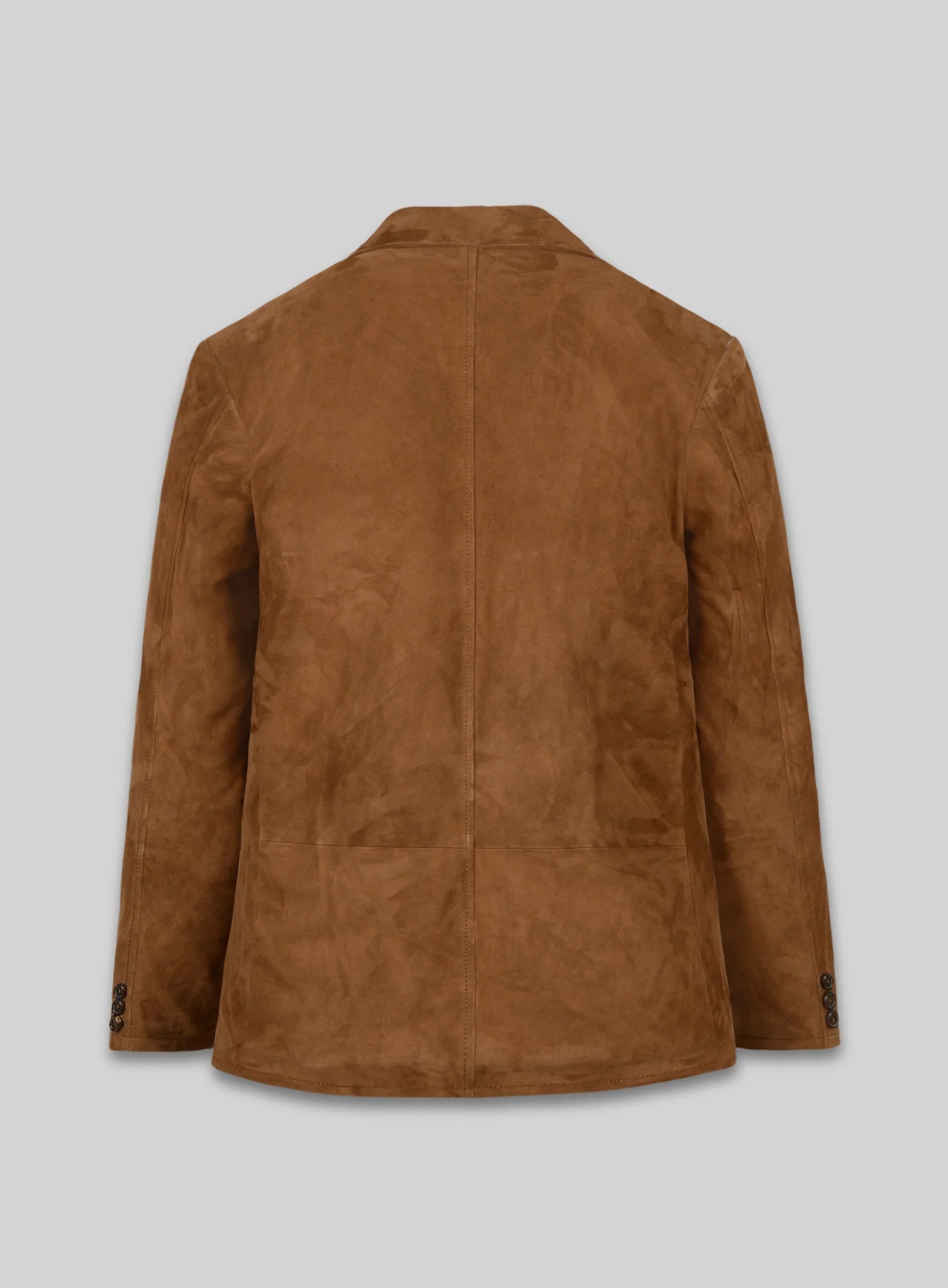 Soft Caramel Brown Suede Leather Blazer - Image 2