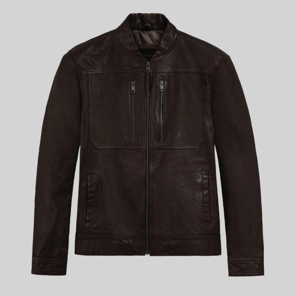 Thunder Storm Brown Biker Leather Jacket