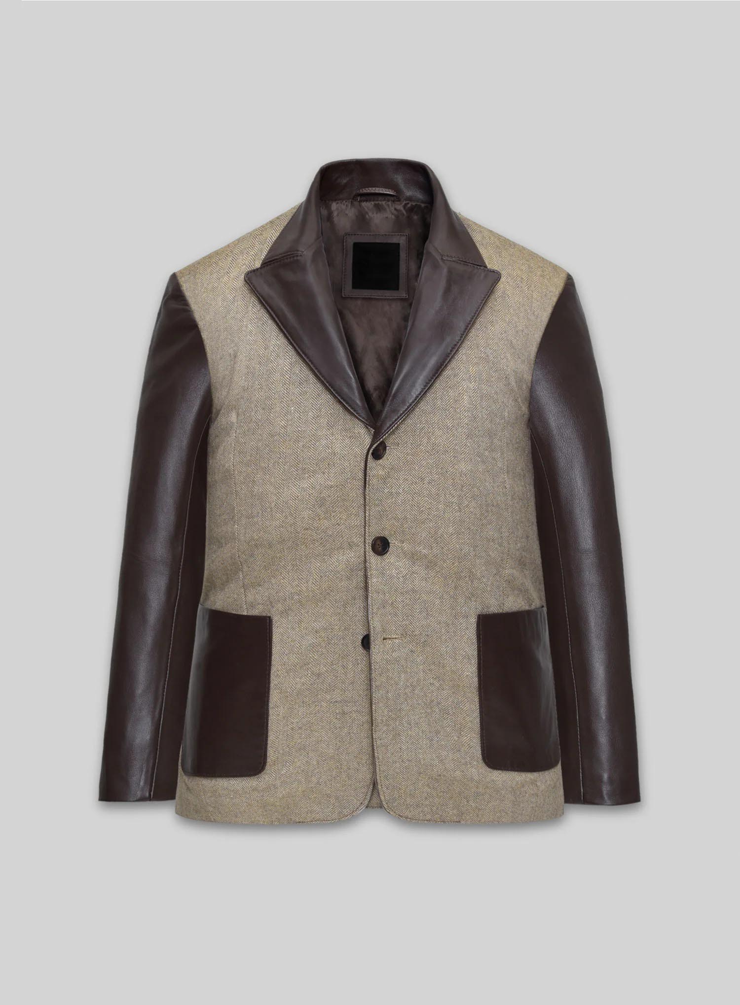Tweed Leather Combo Blazer