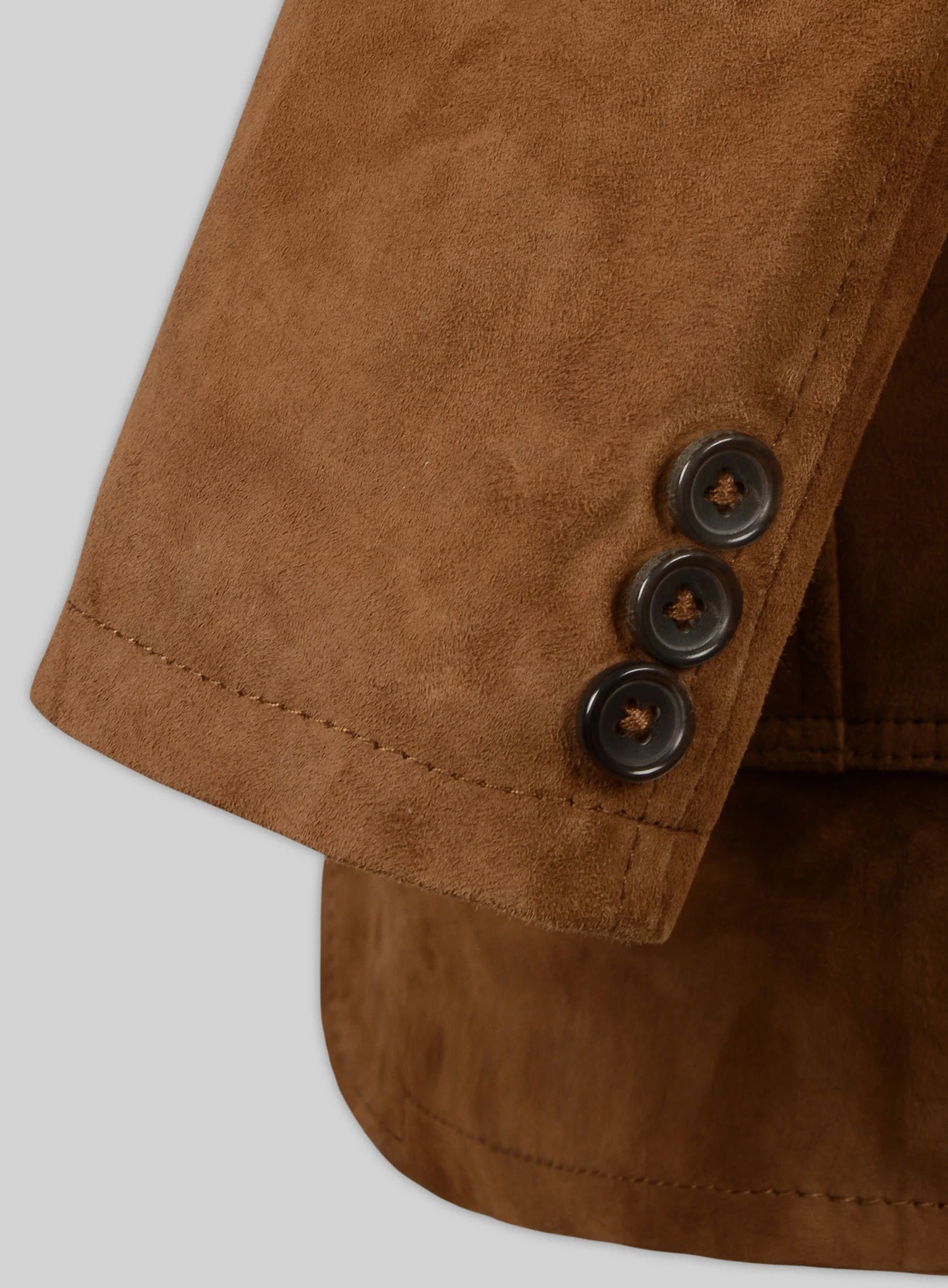 Soft Caramel Brown Suede Leather Blazer - Image 4