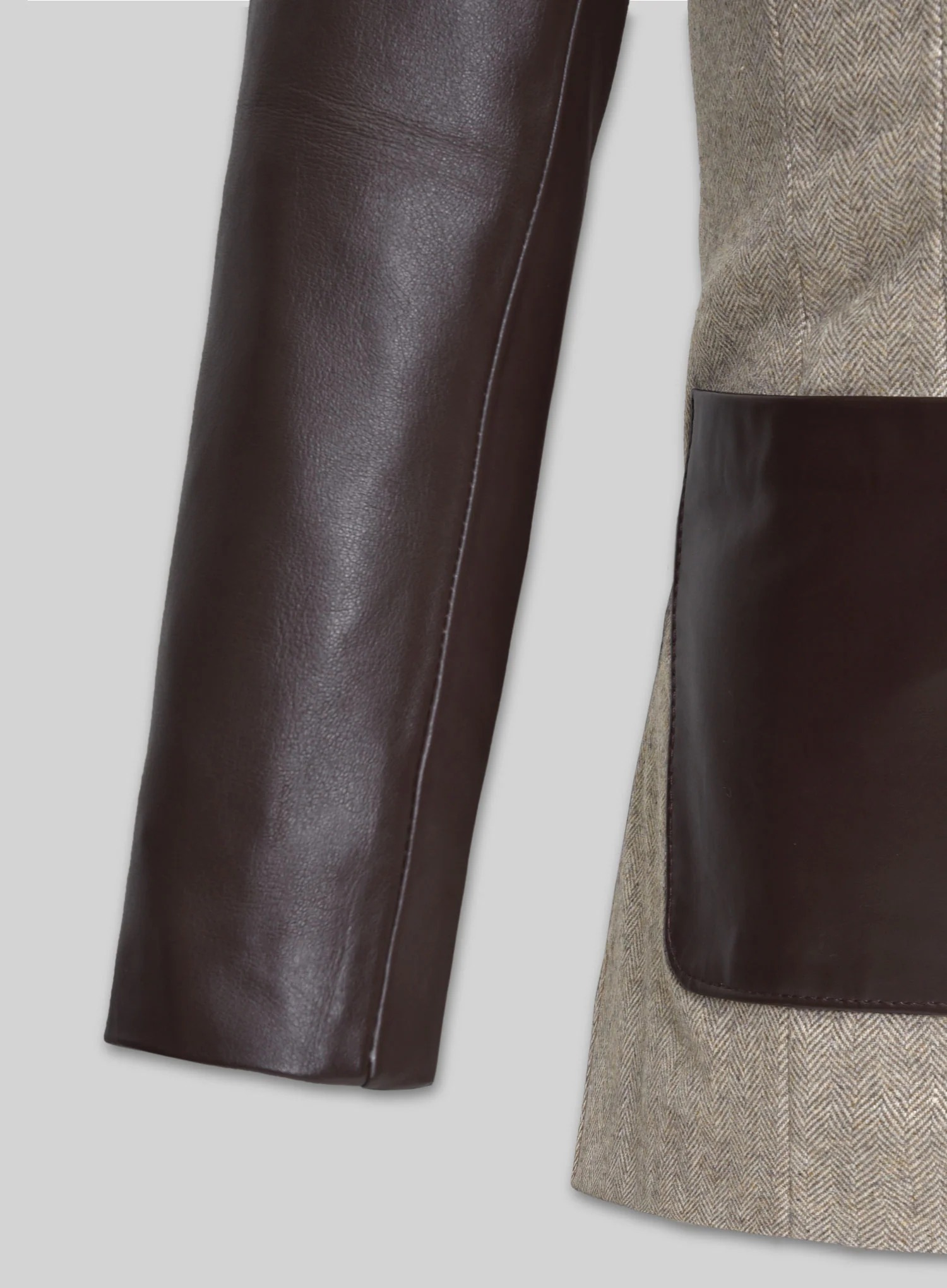Tweed Leather Combo Blazer - Image 3